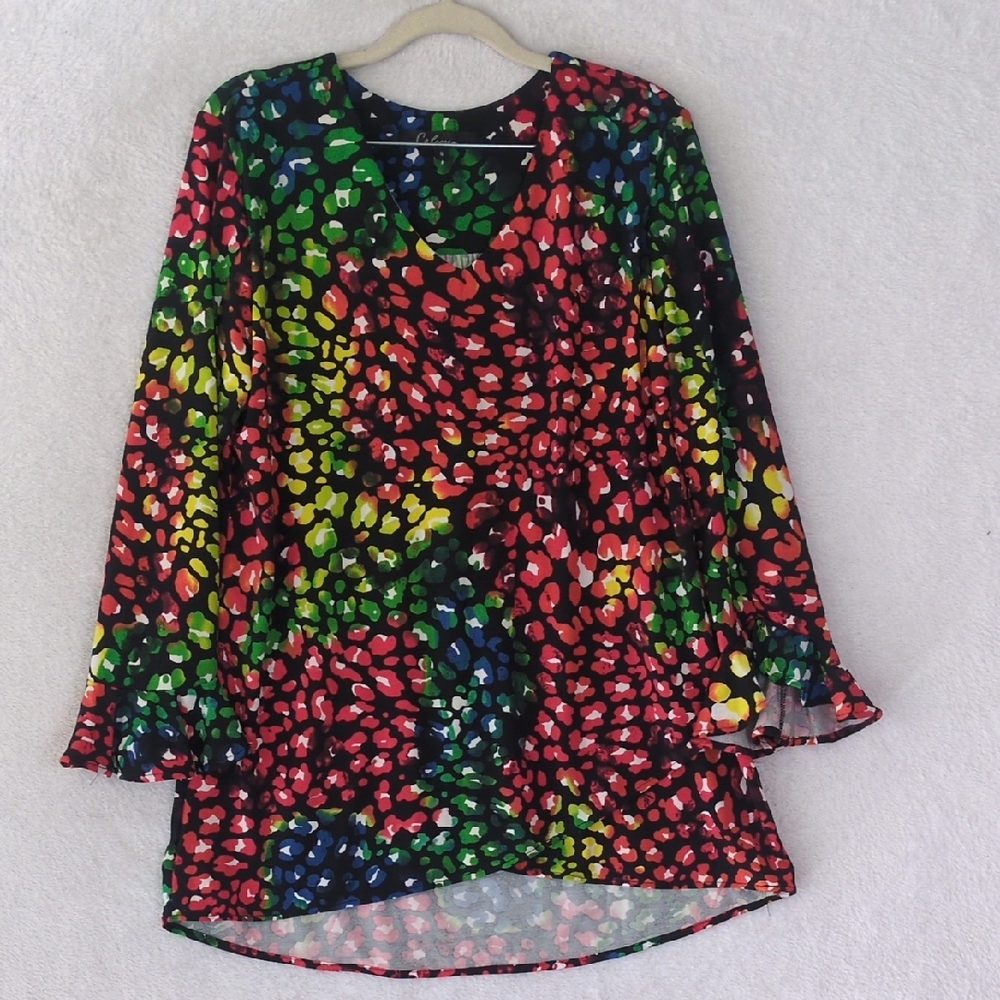 Colorful Holliday Long Sleeve Shirt‎ Size S